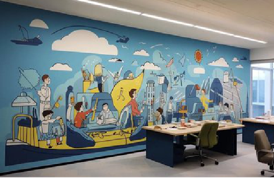 德化办公室墙绘的特点。
